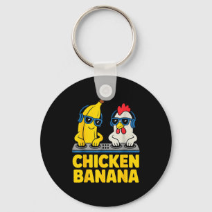 Chicken Banana Dj Keychain