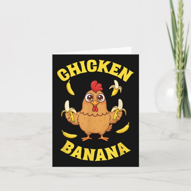 Chicken Banana Funny  Card (Front)