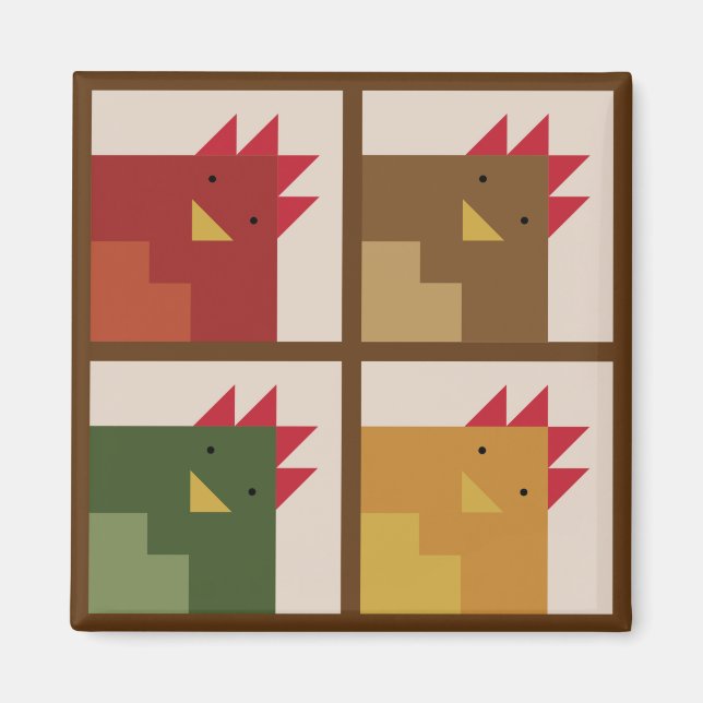 Chicken Barn Quilt Magnet (Front)