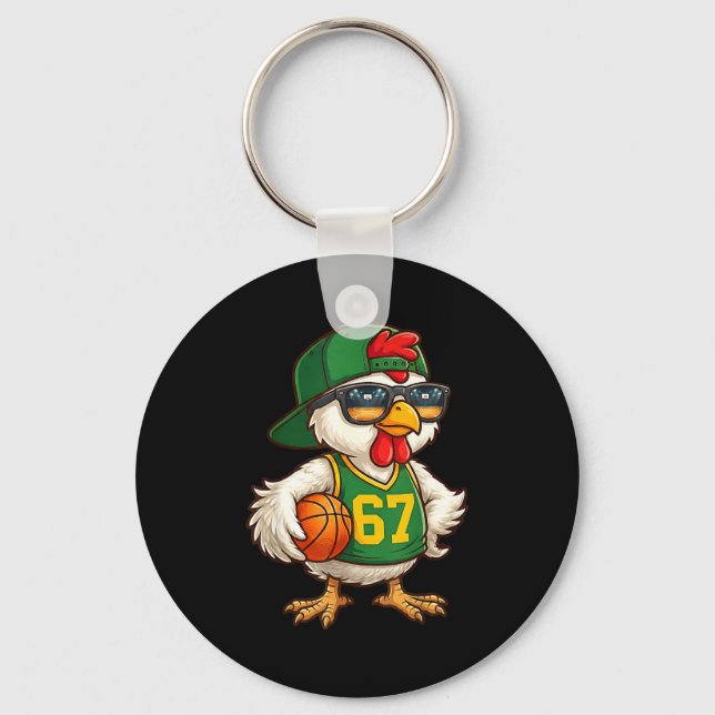 Chicken Basketball 67 Gen Alpha Slang Srts Men Boy Keychain (Front)
