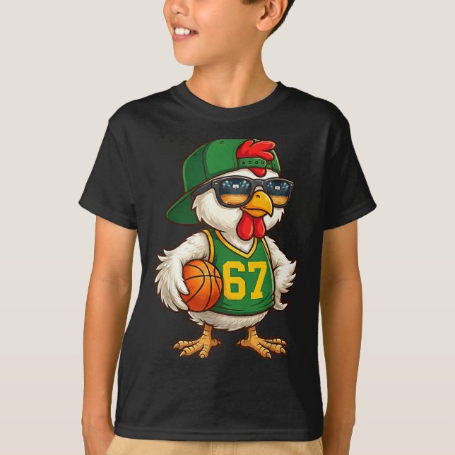 Chicken Basketball 67 Gen Alpha Slang Srts Men Boy T-Shirt (Front)