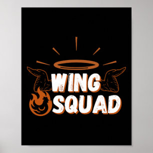 Chicken Bbq Wings Squad Family Party Wing Lovers Poster