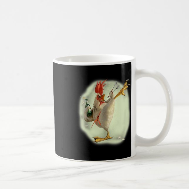 Chicken Beer Karate Kick Cool Chicken Funny Chicke Coffee Mug (Right)