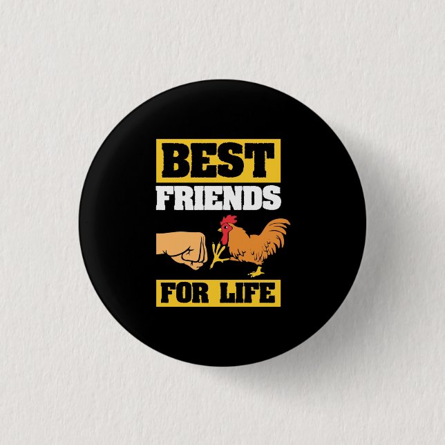 Chicken Best Friends For Life Button (Front)
