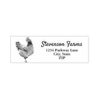 Chicken Bird Farm Small Business Return Address Self-inking Stamp