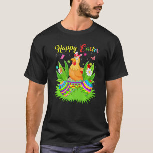 Chicken Bird Floral Easter Egg Funny Chicken East T-Shirt