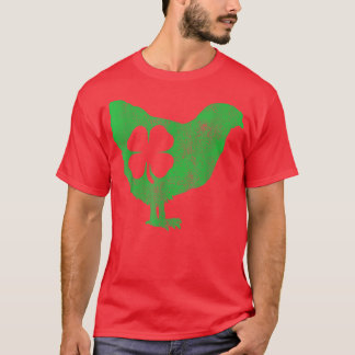 Chicken Bird Hen Shamrock St T-Shirt