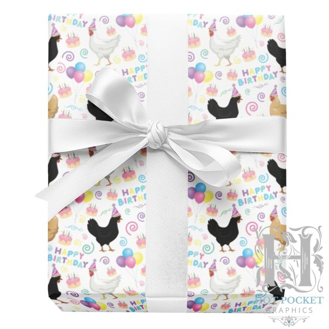 Chicken Birthday Gift Wrapping Paper (Creator Uploaded)