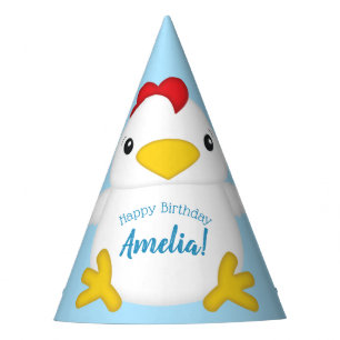 Chicken Birthday Party Blue Hat