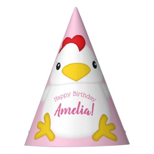 Chicken Birthday Party Pink Party Hat