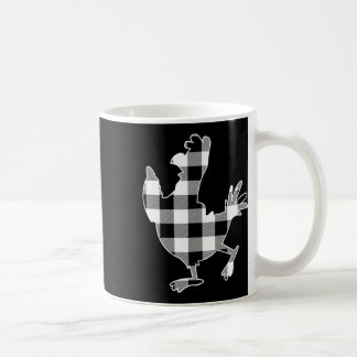 Chicken Black & White Buffalo Plaid Merry Chri Coffee Mug