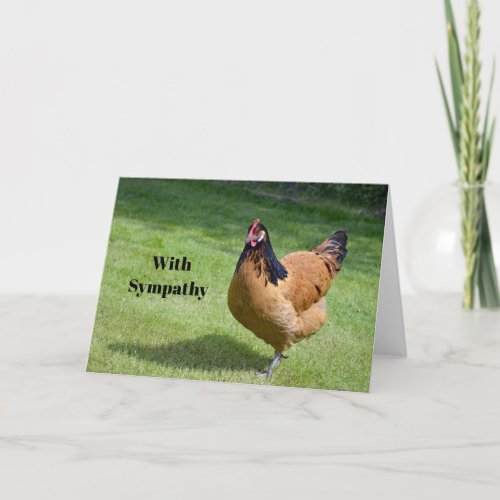 Chicken Black and Gold Vorwerk Photo Sympathy Card