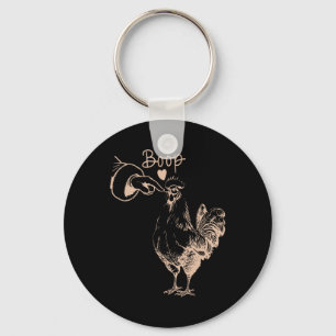 Chicken Boop Christmas Farm Animal Xmas Chicken Pa Keychain