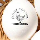 Chicken Business Funny Custom Egg Stamp<br><div class="desc">An original, illustrated, personalized egg stamper for your egg business! Customers will love the hen pun, "Henjoy your eggs"! Set yourself apart with these funny but classy chicken business stamps and stamp your eggs with cute hen art sure to make your customers smile! The decorative hen design features an original...</div>