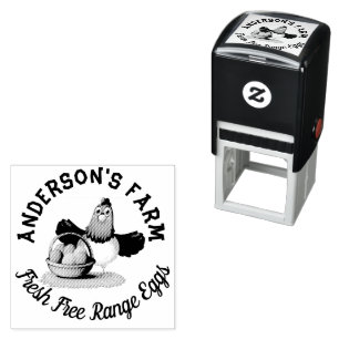 Chicken Business Funny Custom Family Farm Egg Self-inking Stamp