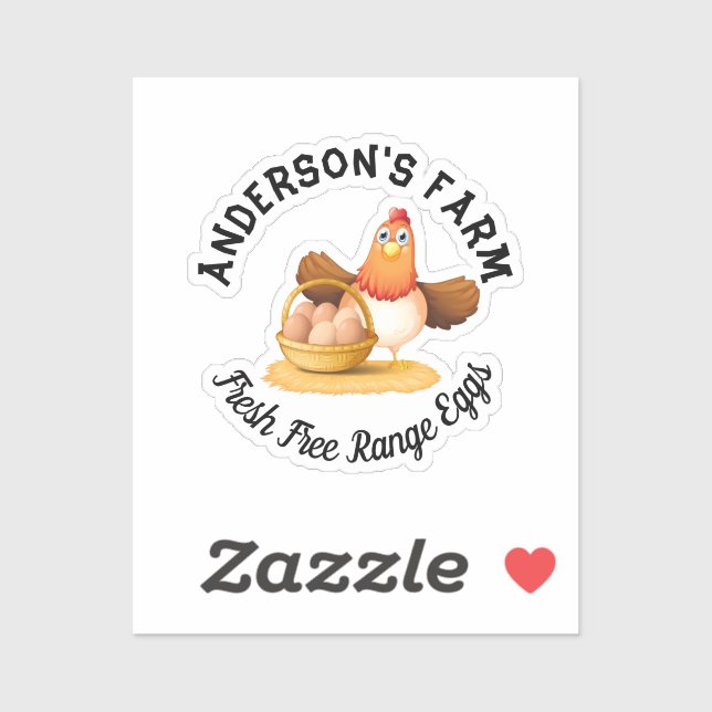 Chicken Business Funny Custom Family Farm Egg Sticker (Sheet)