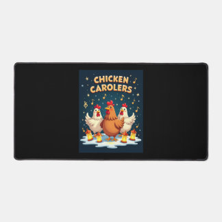 Chicken Carolers Desk Mat
