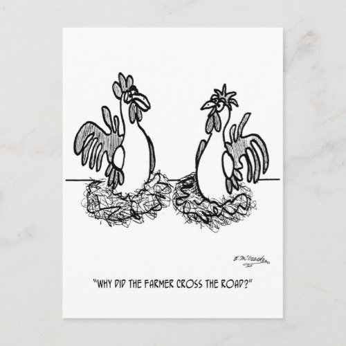 Chicken Cartoon 2648 Postcard