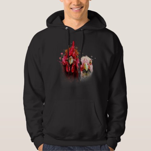 Chicken Chick Hand Drawn Water Color Splash Art Co Hoodie