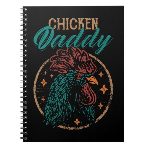 Chicken Chick Mens Vintage Chicken Daddy Funny Pou Notebook