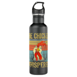 Chicken Chick Whisperer Vintage Retro Farmer 314 R Stainless Steel Water Bottle