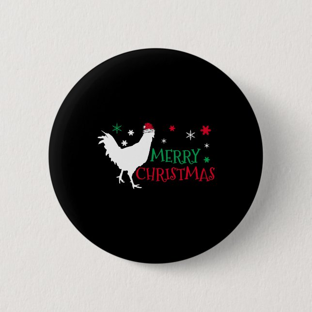Chicken Christmas  Button (Front)