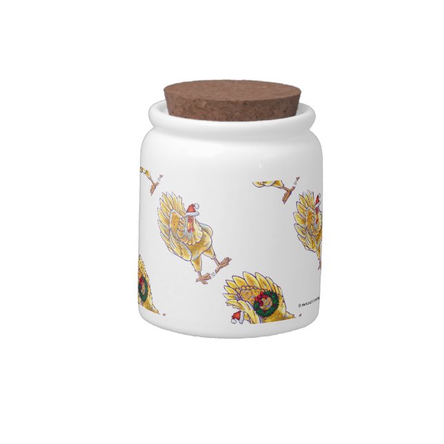 Chicken Christmas Candy Jar (Left)