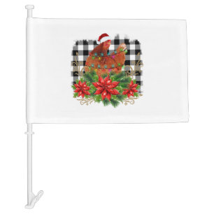 Chicken Christmas Car Flag
