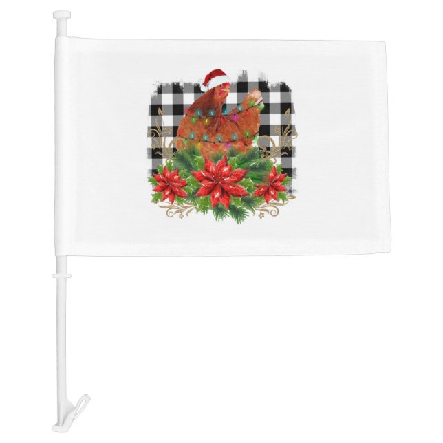 Chicken Christmas Car Flag (Front)