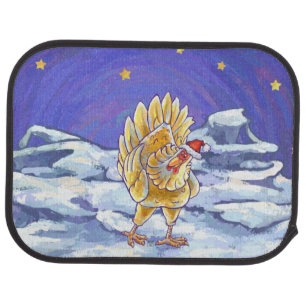 Chicken Christmas Car Mat