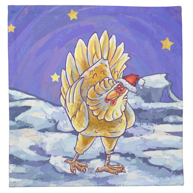 Chicken Christmas Cloth Napkin (Front)
