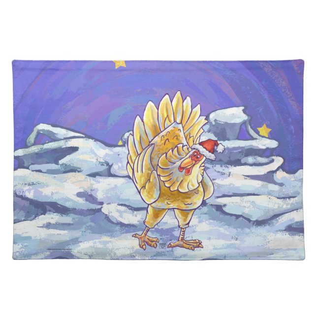 Chicken Christmas Cloth Placemat (Front)
