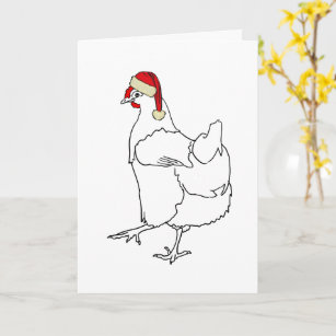 Chicken Christmas cute hen drawing  Card