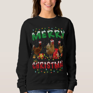 Chicken Christmas Fairy Lights Merry Xmas Chicken  Sweatshirt
