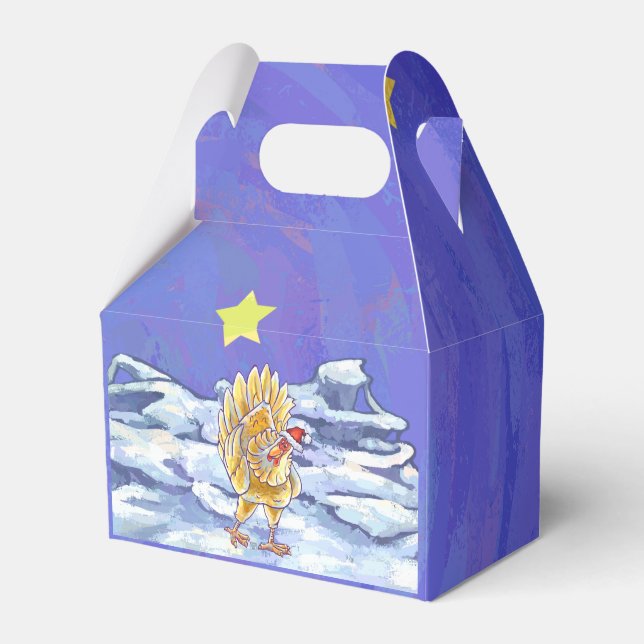 Chicken Christmas Favor Boxes (Front Side)