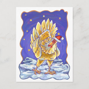 Chicken Christmas Holiday Postcard