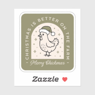 Chicken Christmas homestead farm cottagecore green Sticker