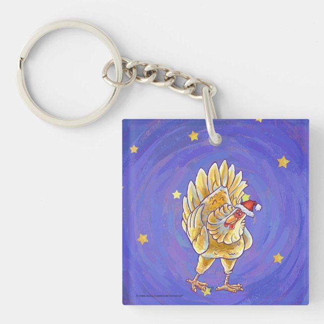 Chicken Christmas Keychain (Front)