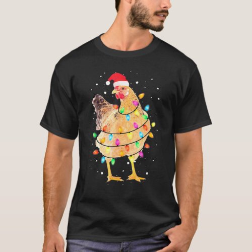 Chicken Christmas Lights Chicken Lover Ugly Sweate T_Shirt