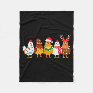 Chicken Christmas Lights Farm-girl Animal Lover Ro Fleece Blanket