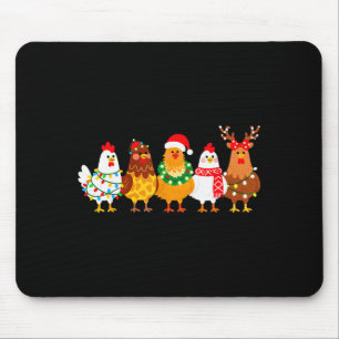 Chicken Christmas Lights Farm-girl Animal Lover Ro Mouse Pad