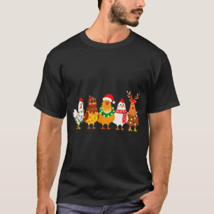 Chicken Christmas Lights Farm-girl Animal Lover Ro T-Shirt
