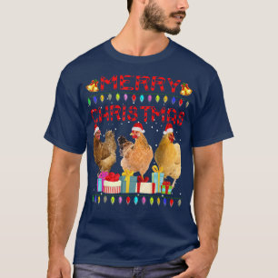 Chicken Christmas Lights Merry Xmas Chicken Funny T-Shirt