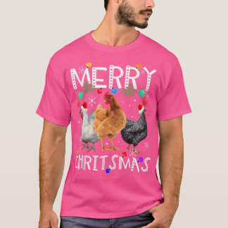 Chicken Christmas Lights Merry Xmas Chicken T-Shirt