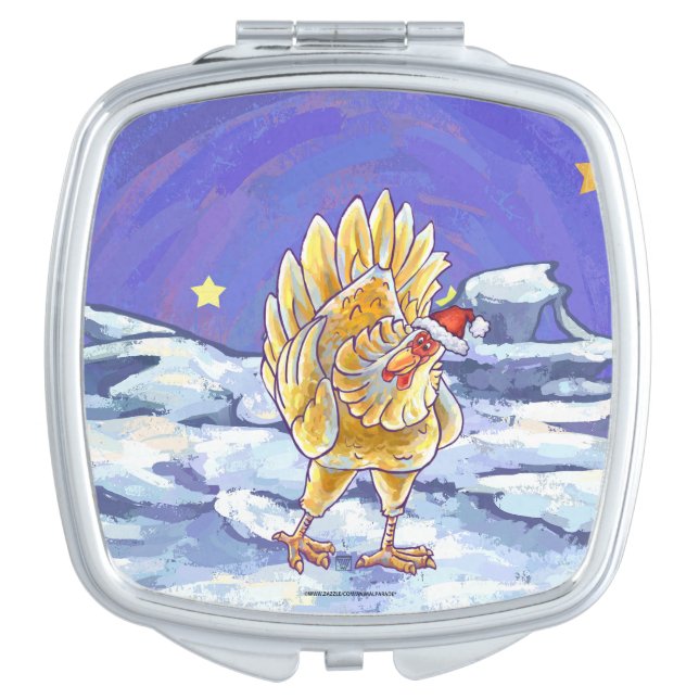 Chicken Christmas Makeup Mirror (Front)