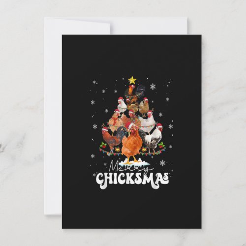 Chicken Christmas Merry Chickmas Santa Claus Hat F Invitation