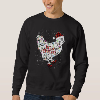 Chicken Christmas Merry Chickmas Santa Claus Hat   Sweatshirt
