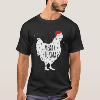 Chicken Christmas Merry Chickmas Santa Hat Chicken T-Shirt
