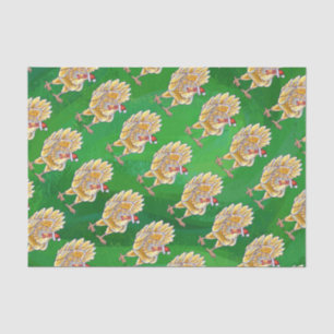 Chicken Christmas On Green Tissue Paper