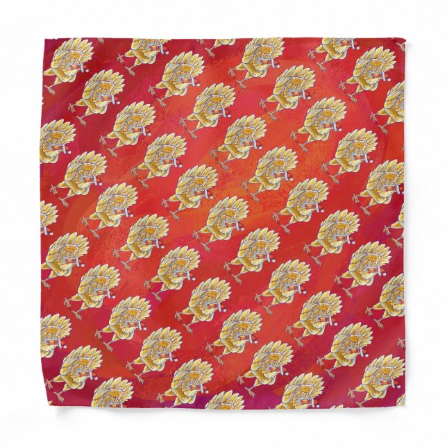 Chicken Christmas On Red Bandana (Front)